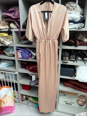 Women’s Long gold Wrap Maxi Dress